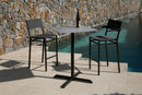 Barlow Tyrie Equinox High Dining Table haute de bar 70 (70x70cm H:99cm) inox laqué - Plateau céramique 