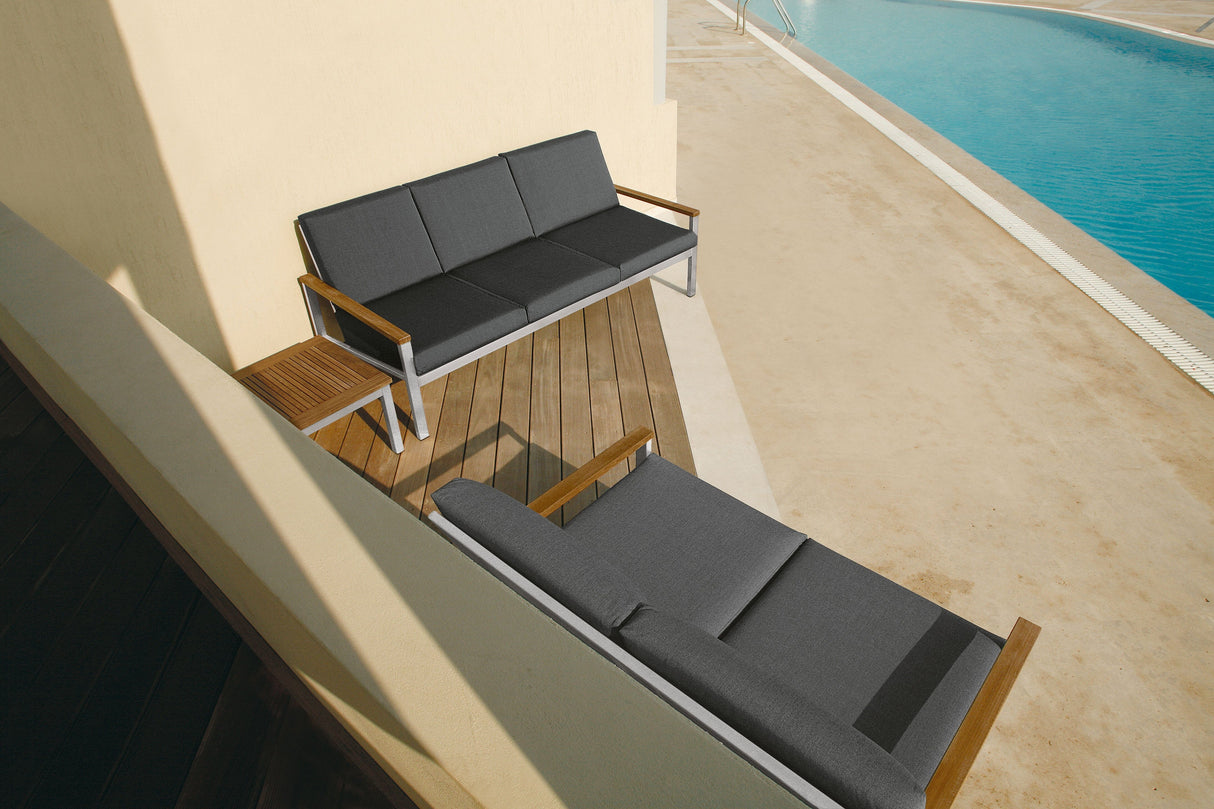 Barlow Tyrie Equinox Occasional Canapé 2 places inox brossé avec coussins