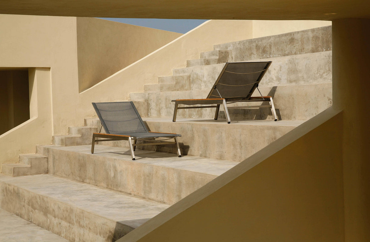 Barlow Tyrie Equinox Occasional Chaise longue inox brossé