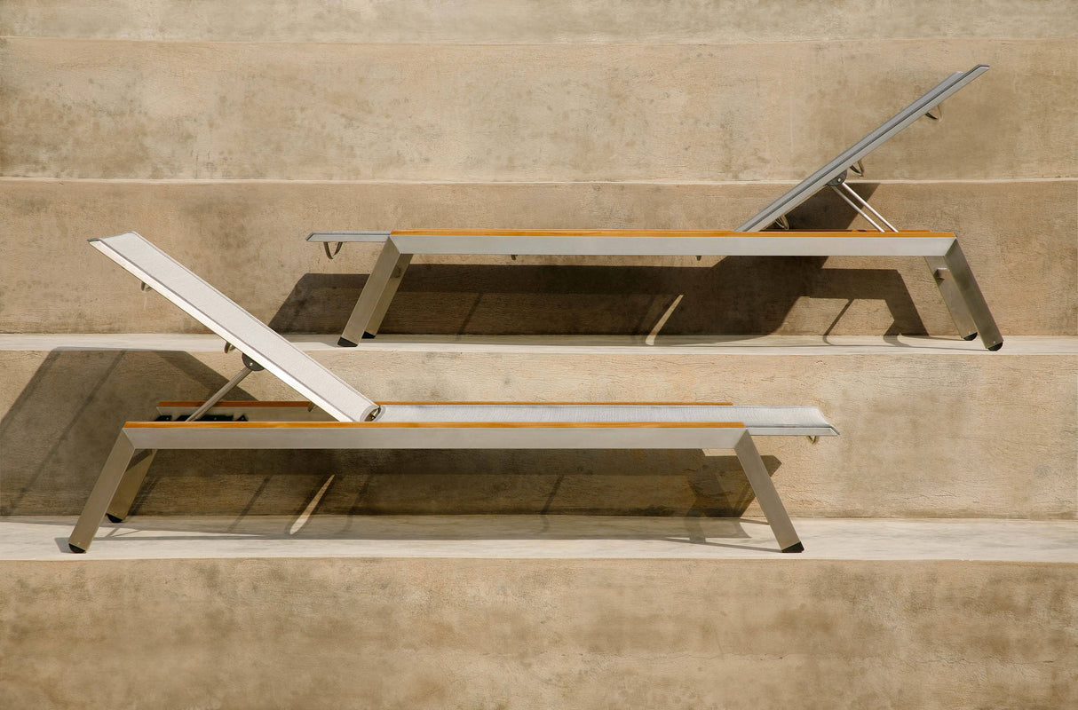 Barlow Tyrie Equinox Occasional Chaise longue inox brossé