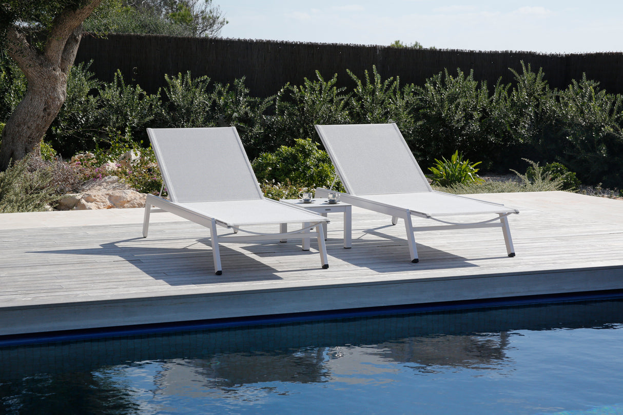 Barlow Tyrie Equinox Occasional Chaise longue inox laqué