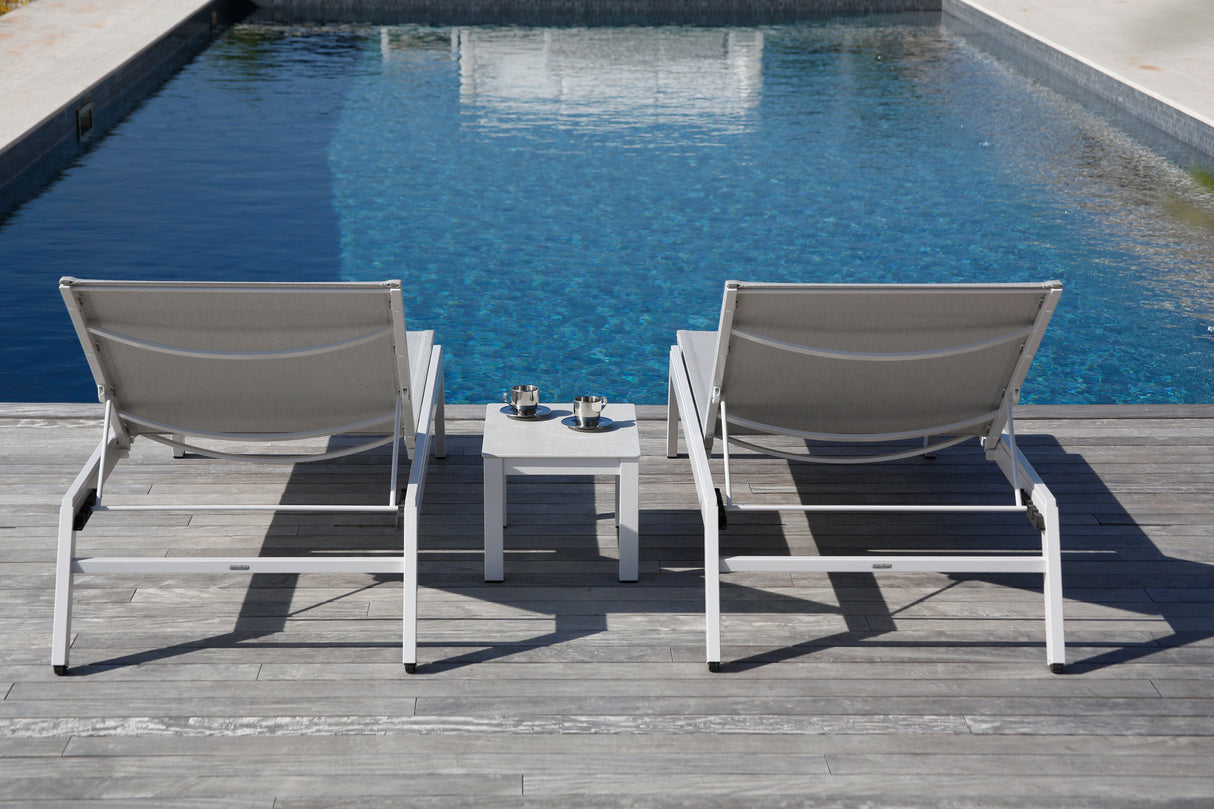 Barlow Tyrie Equinox Occasional Chaise longue inox laqué