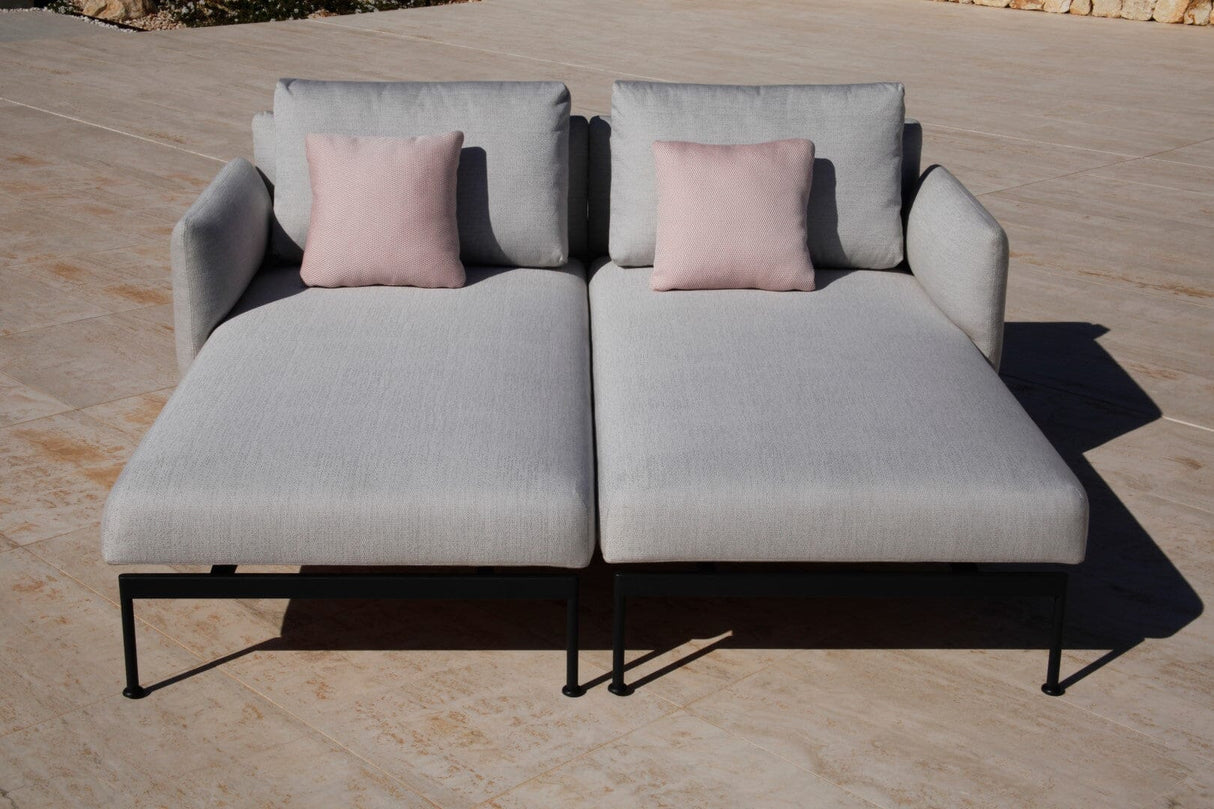Barlow Tyrie Layout Deep Seating Double Chaise - Double seats et single backs + single low arms - avec coussins