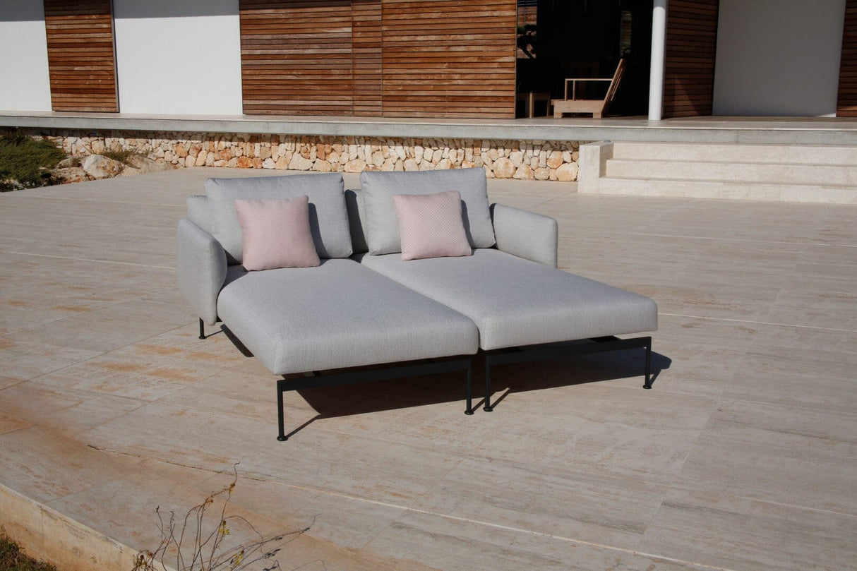 Barlow Tyrie Layout Deep Seating Double Chaise - Double seats et single backs + single low arms - avec coussins