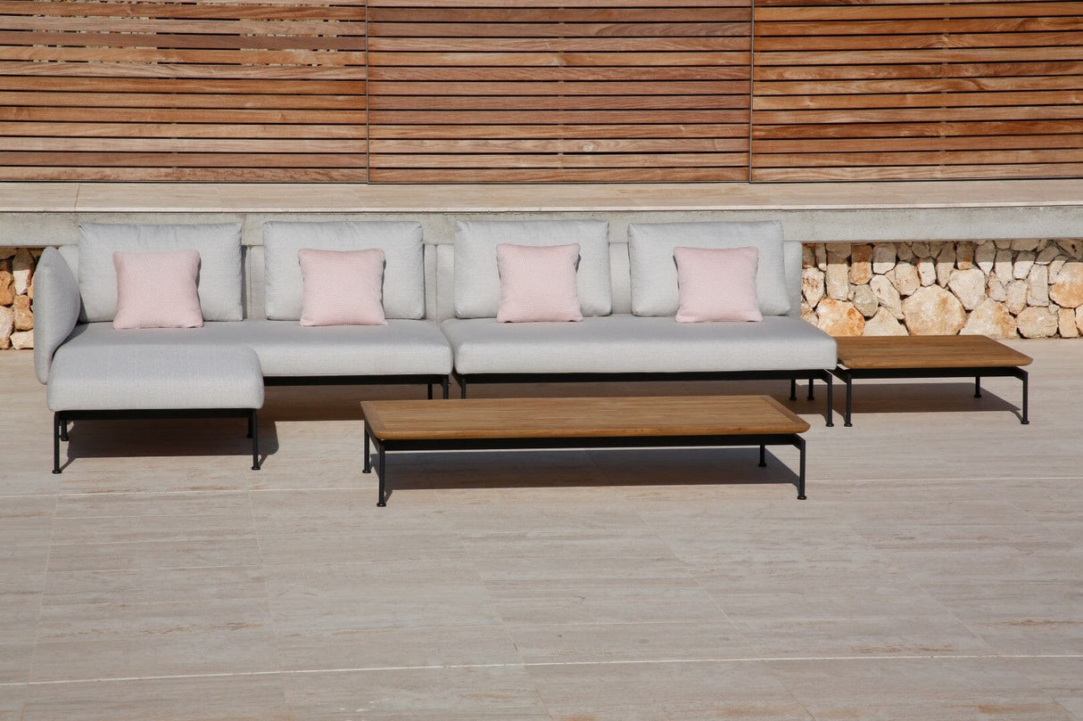 Barlow Tyrie Layout Deep Seating Double Corner Seat + Low Arm - avec coussins