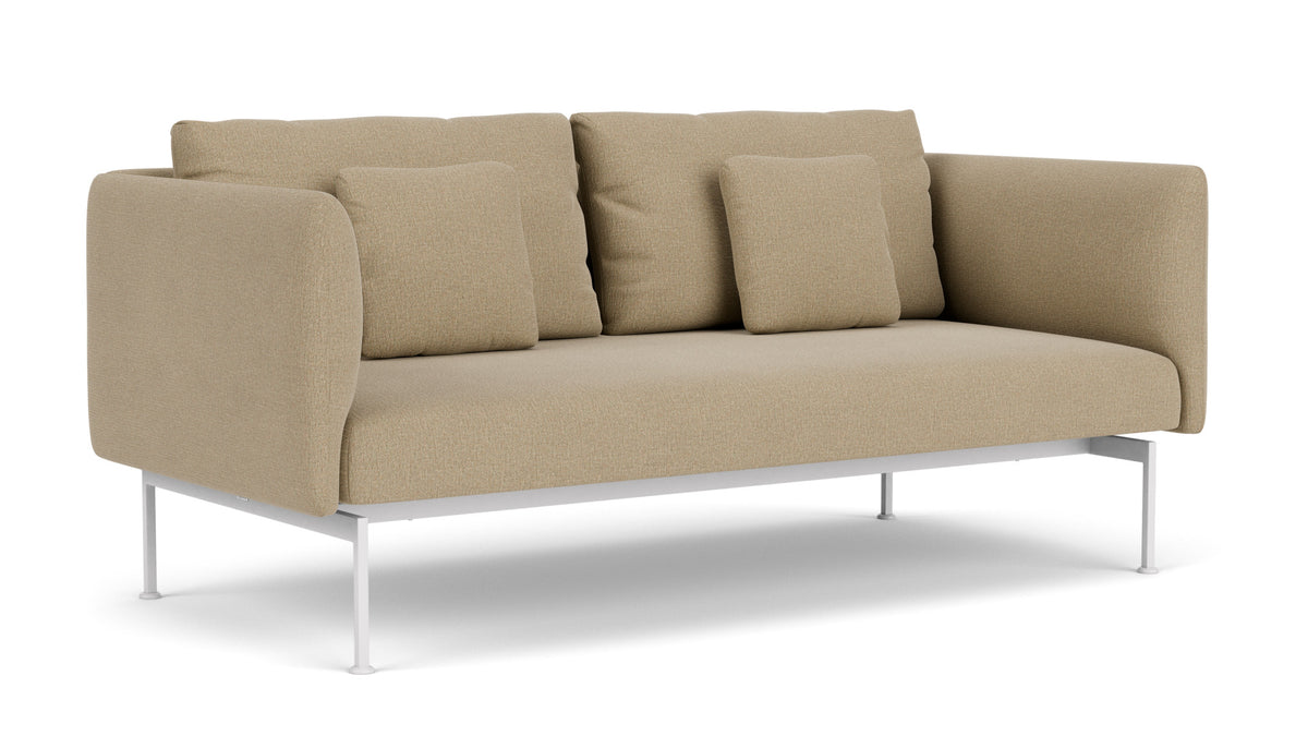 Barlow Tyrie Layout Deep Seating Double Seat - High Arms - Double seat et back with High Arms - avec coussins Armature Arctic White Heather Beige 5476