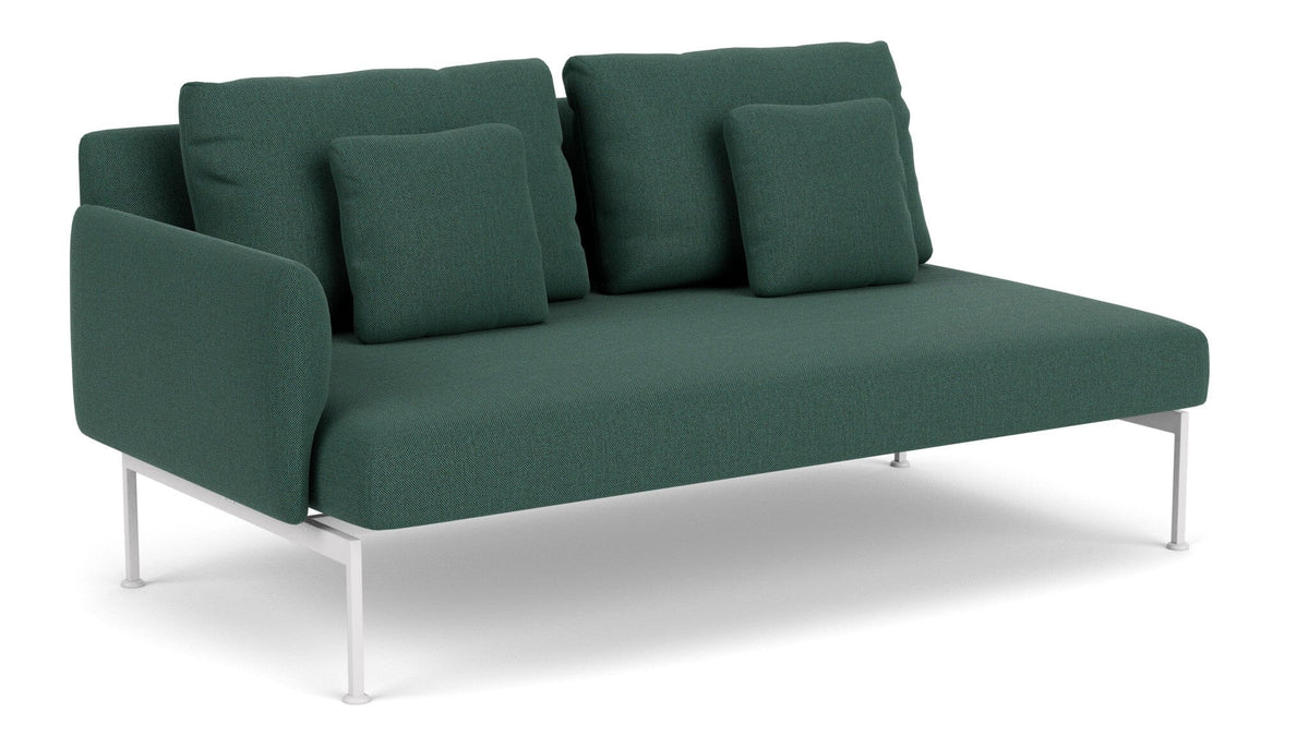 Barlow Tyrie Layout Deep Seating Double Seat - One Arm - avec coussins Armature Artic White Natte Ivy 10232V Laminé Waterproof