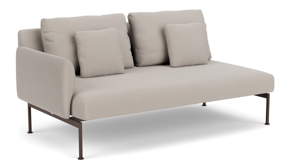 Barlow Tyrie Layout Deep Seating Double Seat - One Arm - avec coussins Armature Forge Grey Chalk 10152V Laminé Waterproof