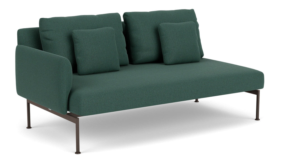 Barlow Tyrie Layout Deep Seating Double Seat - One Arm - avec coussins Armature Forge Grey Natte Ivy 10232V Laminé Waterproof