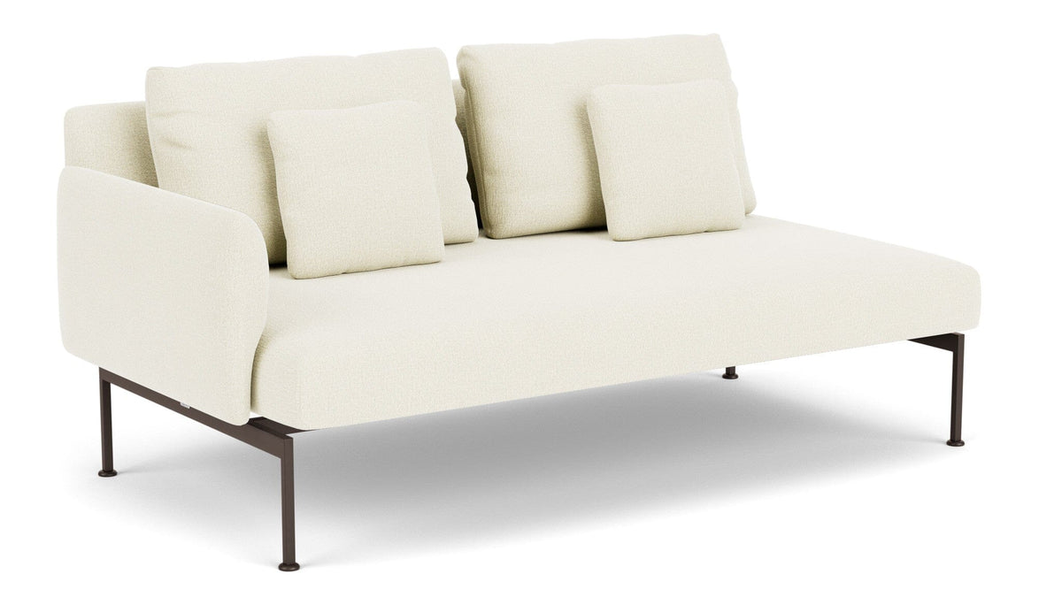 Barlow Tyrie Layout Deep Seating Double Seat - One Arm - avec coussins Armature Forge Grey Natural 5404V Laminé Waterproof