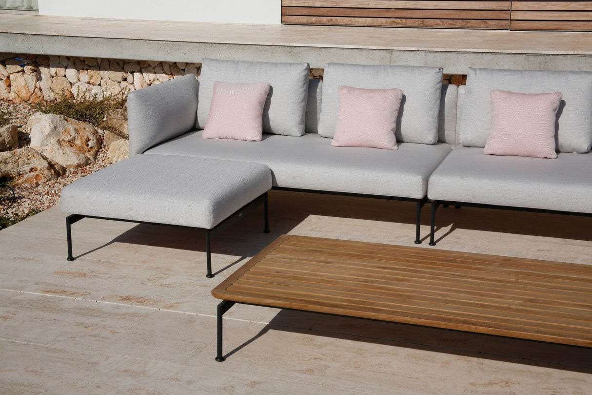 Barlow Tyrie Layout Deep Seating Double Seat - One High Arm Layout Double Seat - One High Arm - avec coussins