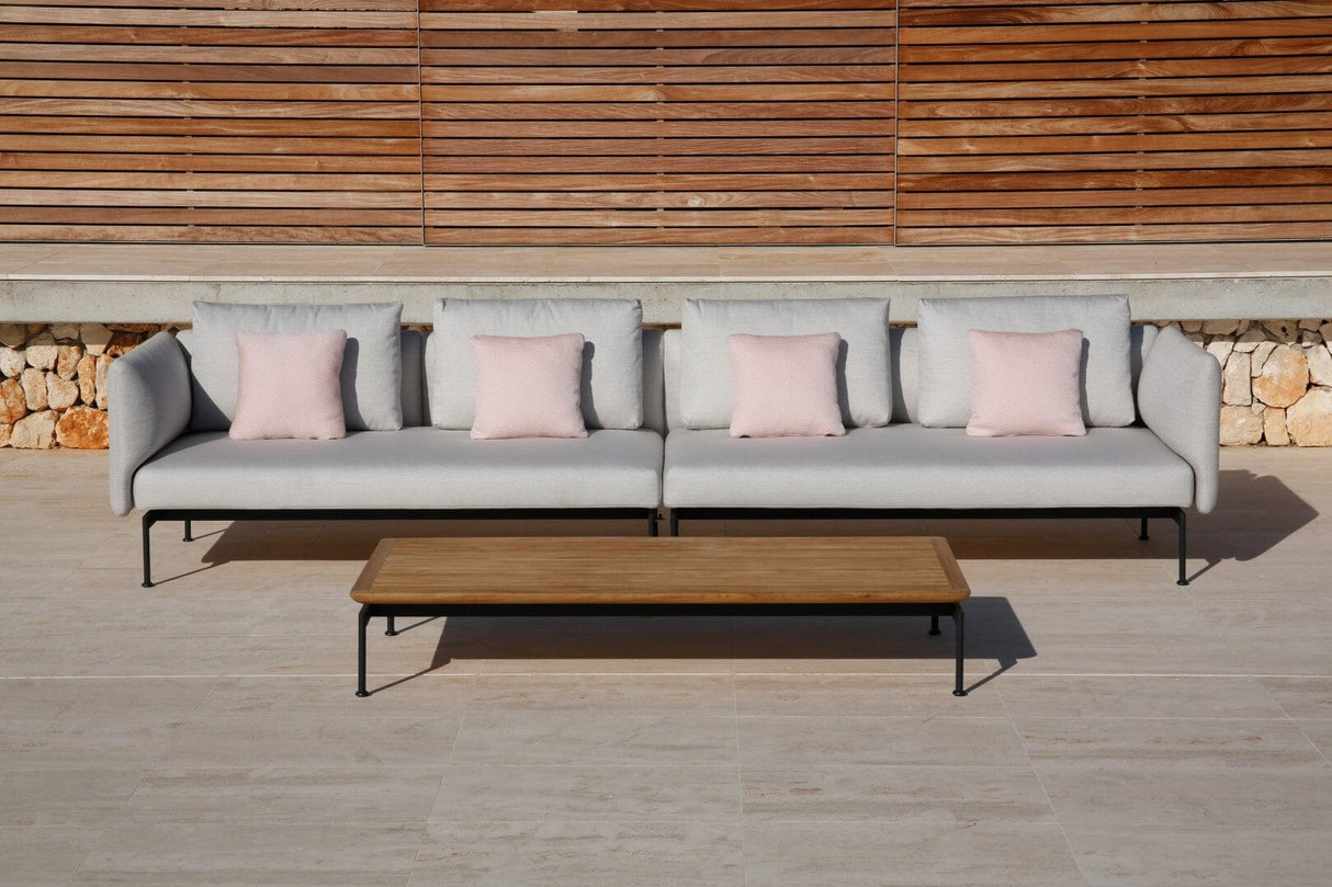 Barlow Tyrie Layout Deep Seating Double Seat - One High Arm Layout Double Seat - One High Arm - avec coussins