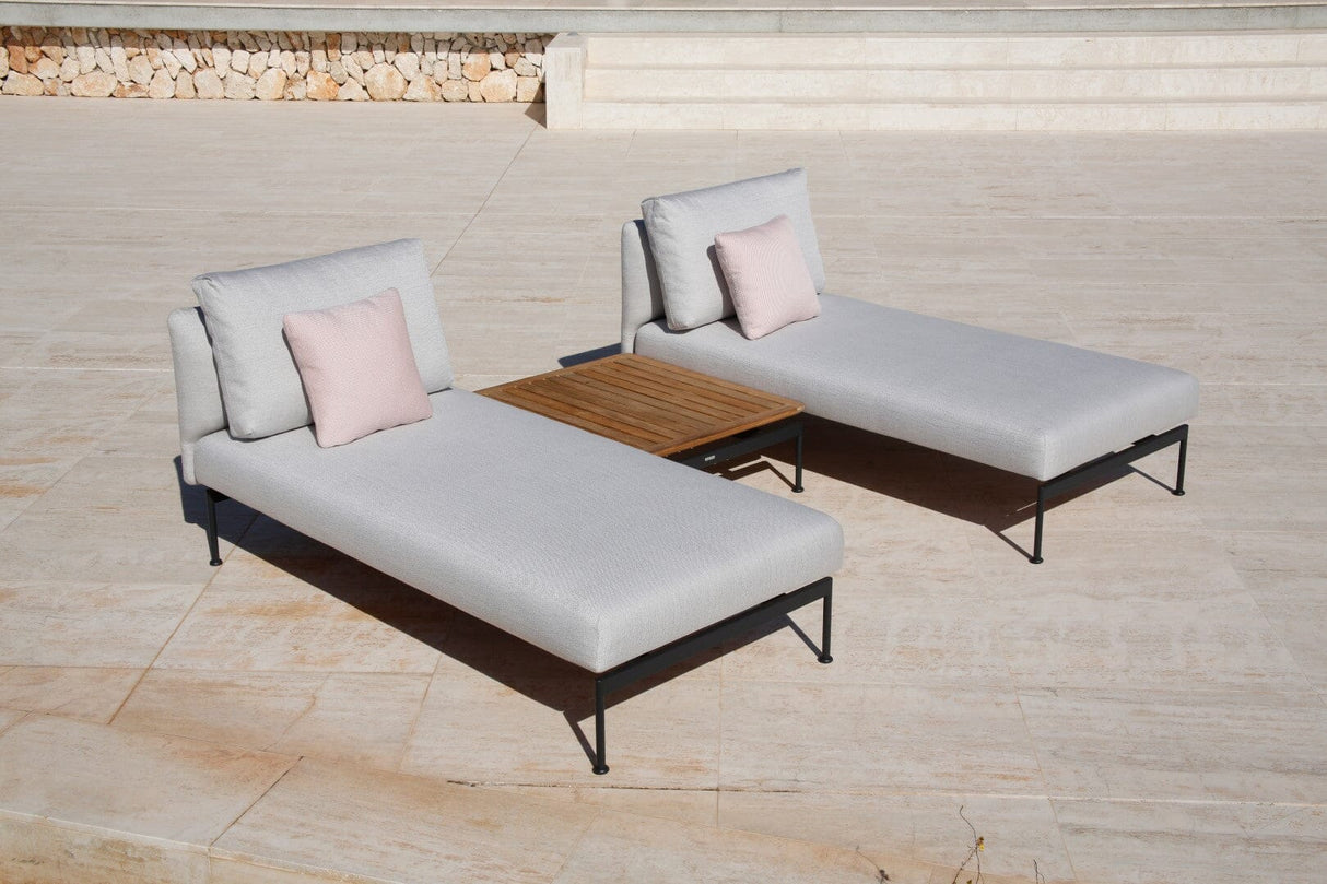 Barlow Tyrie Layout Deep Seating Single Chaise longue - Double seat with single back - avec coussins