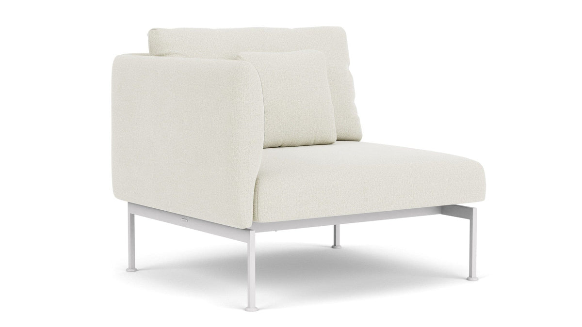 Barlow Tyrie Layout Deep Seating Single Seat - One High Arm - avec coussins Armature Artic White Marble 3966V Laminé Waterproof