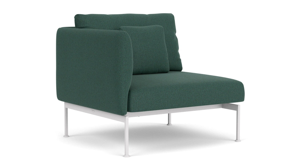Barlow Tyrie Layout Deep Seating Single Seat - One High Arm - avec coussins Armature Artic White Natte Ivy 10232V Laminé Waterproof