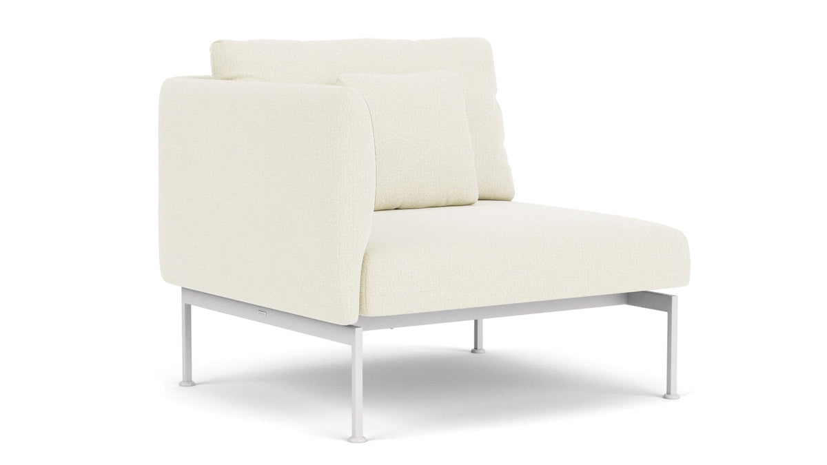 Barlow Tyrie Layout Deep Seating Single Seat - One High Arm - avec coussins Armature Artic White Natural 5404V Laminé Waterproof