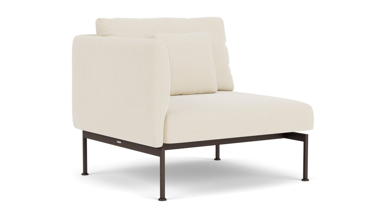 Barlow Tyrie Layout Deep Seating Single Seat - One High Arm - avec coussins Armature Forge Grey Canvas 5453V Laminé Waterproof