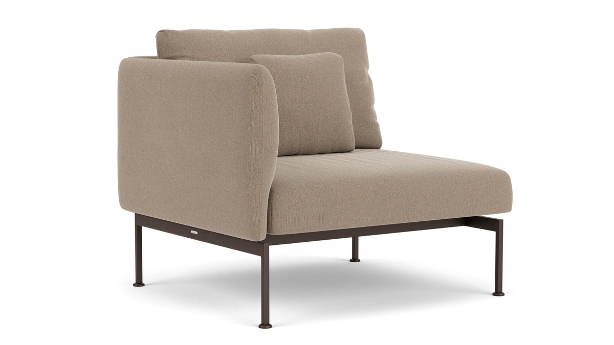 Barlow Tyrie Layout Deep Seating Single Seat - One High Arm - avec coussins Armature Forge Grey Taupe 3729V Laminé Waterproof