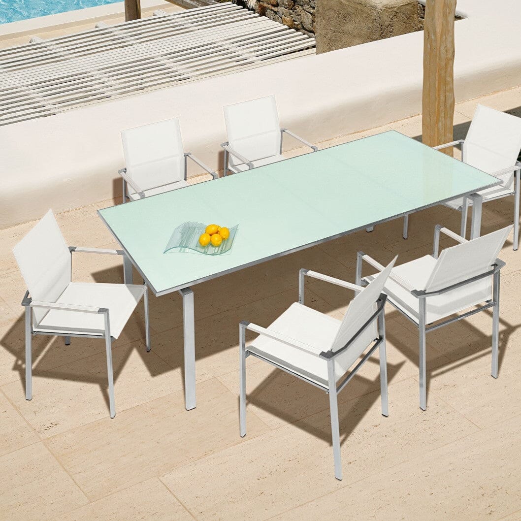 Barlow Tyrie Mercury Dining Fauteuil repas inox brossé Accoudoirs Alu