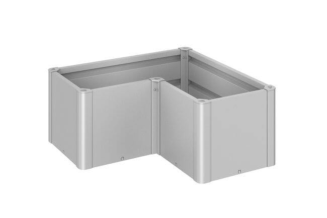 Biohort Belvedere Bac à plantes L100 (102x102cm) L-Form 45cm MINI Argent métallique