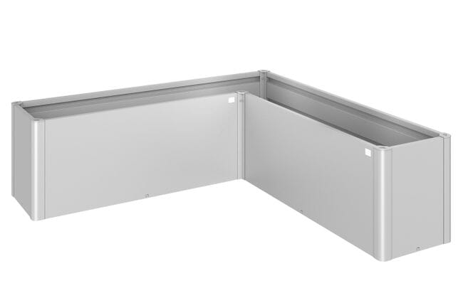 Biohort Belvedere Bac à plantes L200 (201x201cm) L-Form 61cm MIDI Argent métallique