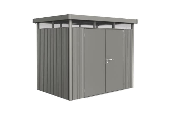 Biohort HighLine Abri de jardin H2 (275x195cm, H:222cm) Double porte Gris quartz métallique