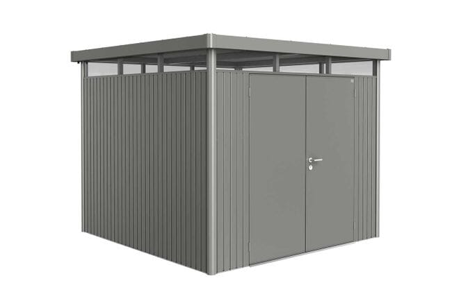 Biohort HighLine Abri de jardin H4 (275x275cm, H:222cm) Double porte Gris quartz métallique