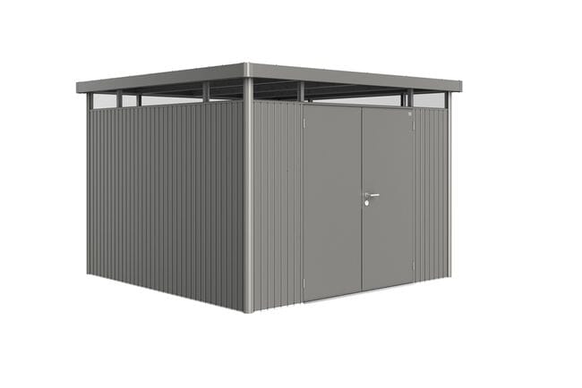 Biohort HighLine Abri de jardin H6 (315x315cm, H:222cm) Double porte Gris quartz métallique