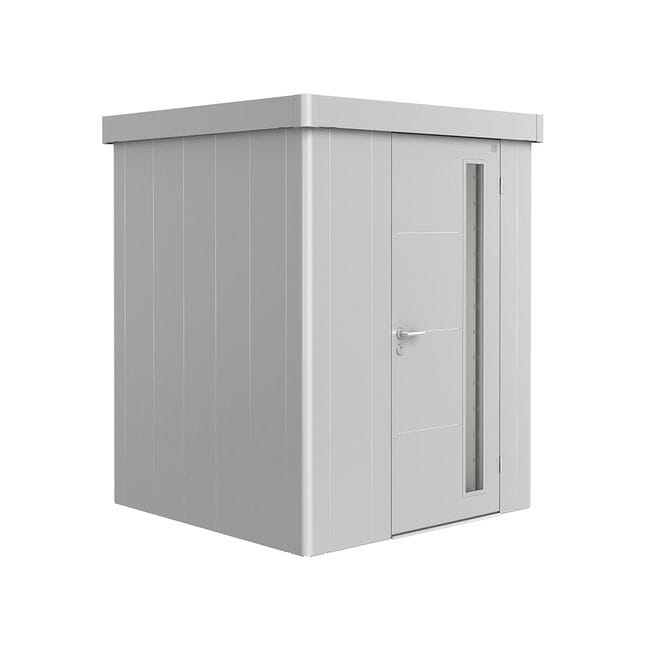 Biohort Neo Abri de jardin 1A (180x180cm, H:222cm) Porte standard Argent métallique