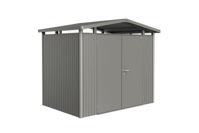 Biohort Panorama Abri de jardin P2 (273x198cm, H:227cm) Double porte Gris quartz métallique