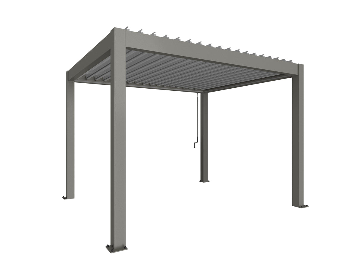 Biohort Pergola Pavillon 3,5x3 (367,5x312cm, H:255cm) Gris quartz métallique Argent métallique