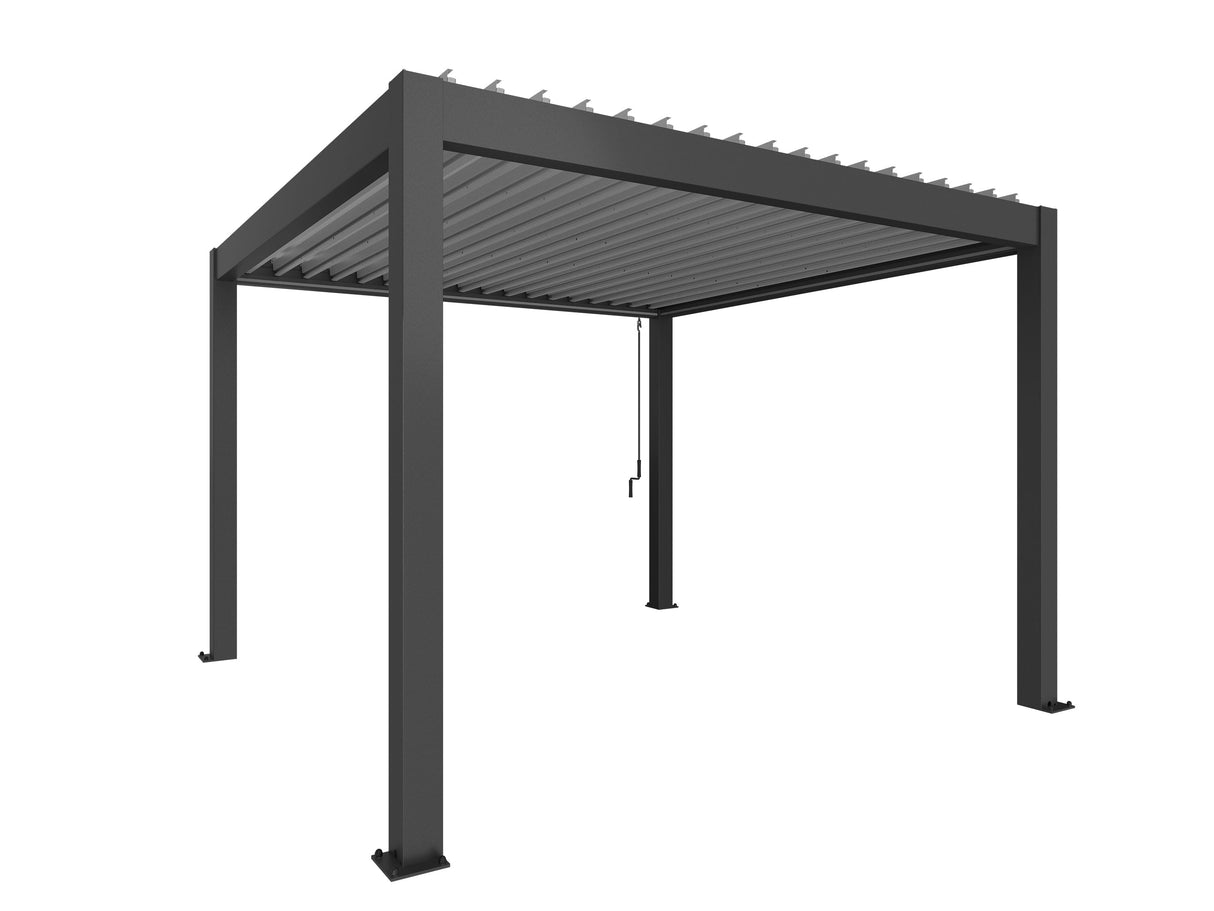 Biohort Pergola Pavillon 3,5x3,5 (367,5x367,5cm, H:255cm) Gris foncé métallique Argent métallique