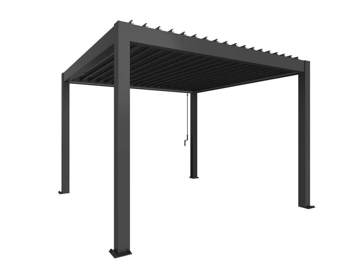 Biohort Pergola Pavillon 3,5x3,5 (367,5x367,5cm, H:255cm) Gris foncé métallique Gris foncé métallique