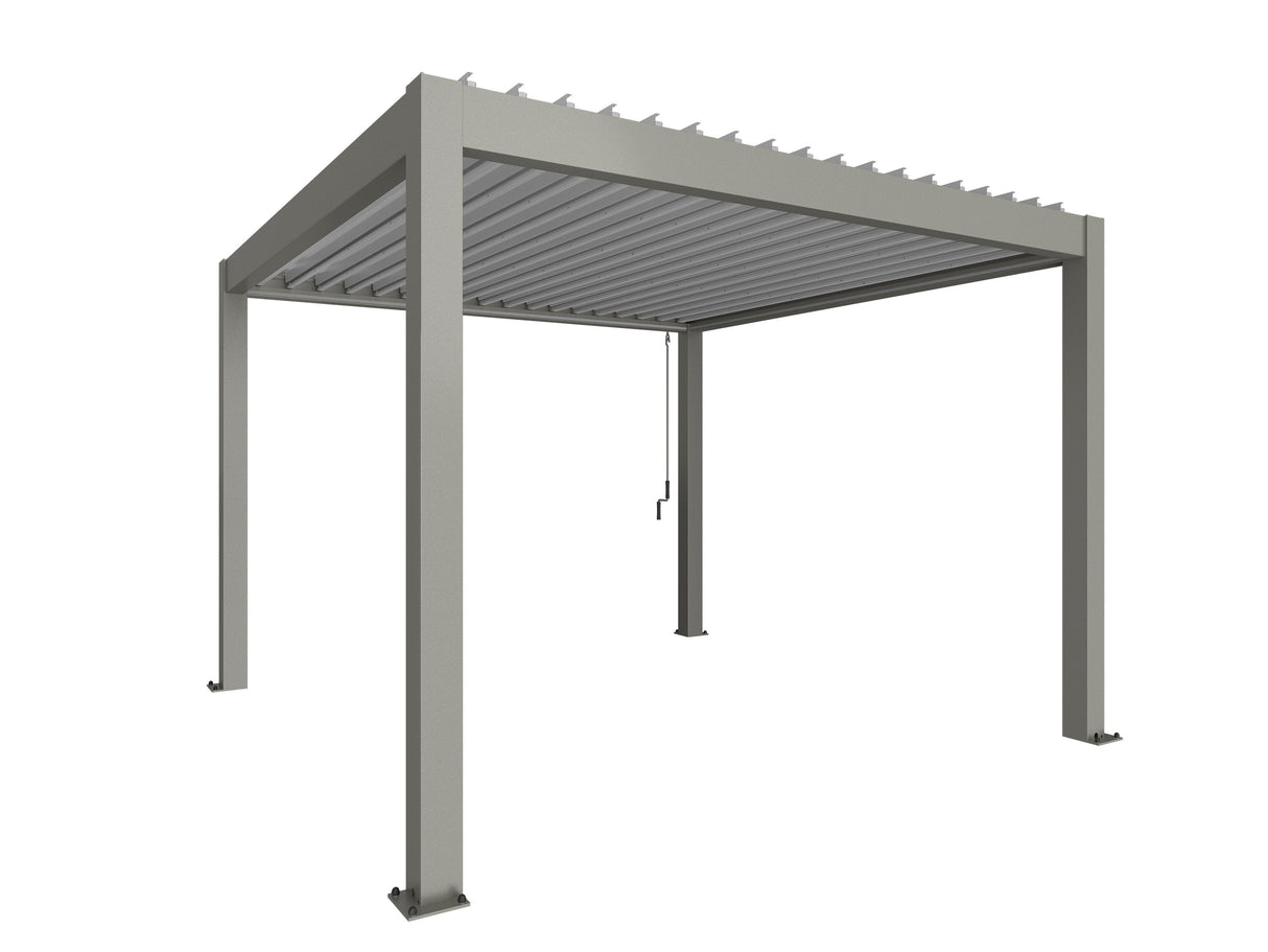 Biohort Pergola Pavillon 3,5x3,5 (367,5x367,5cm, H:255cm) Gris quartz métallique Argent métallique
