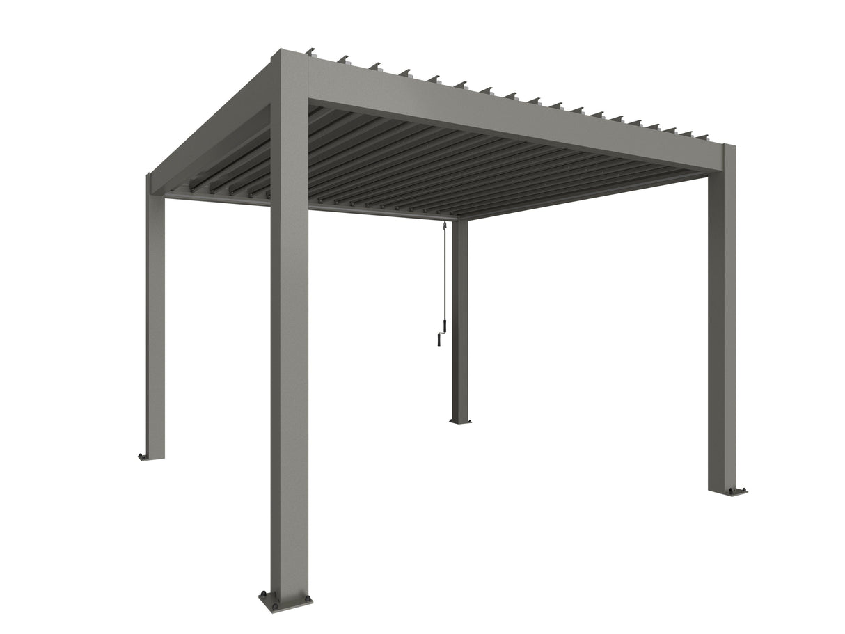 Biohort Pergola Pavillon 3,5x3,5 (367,5x367,5cm, H:255cm) Gris quartz métallique Gris quartz métallique