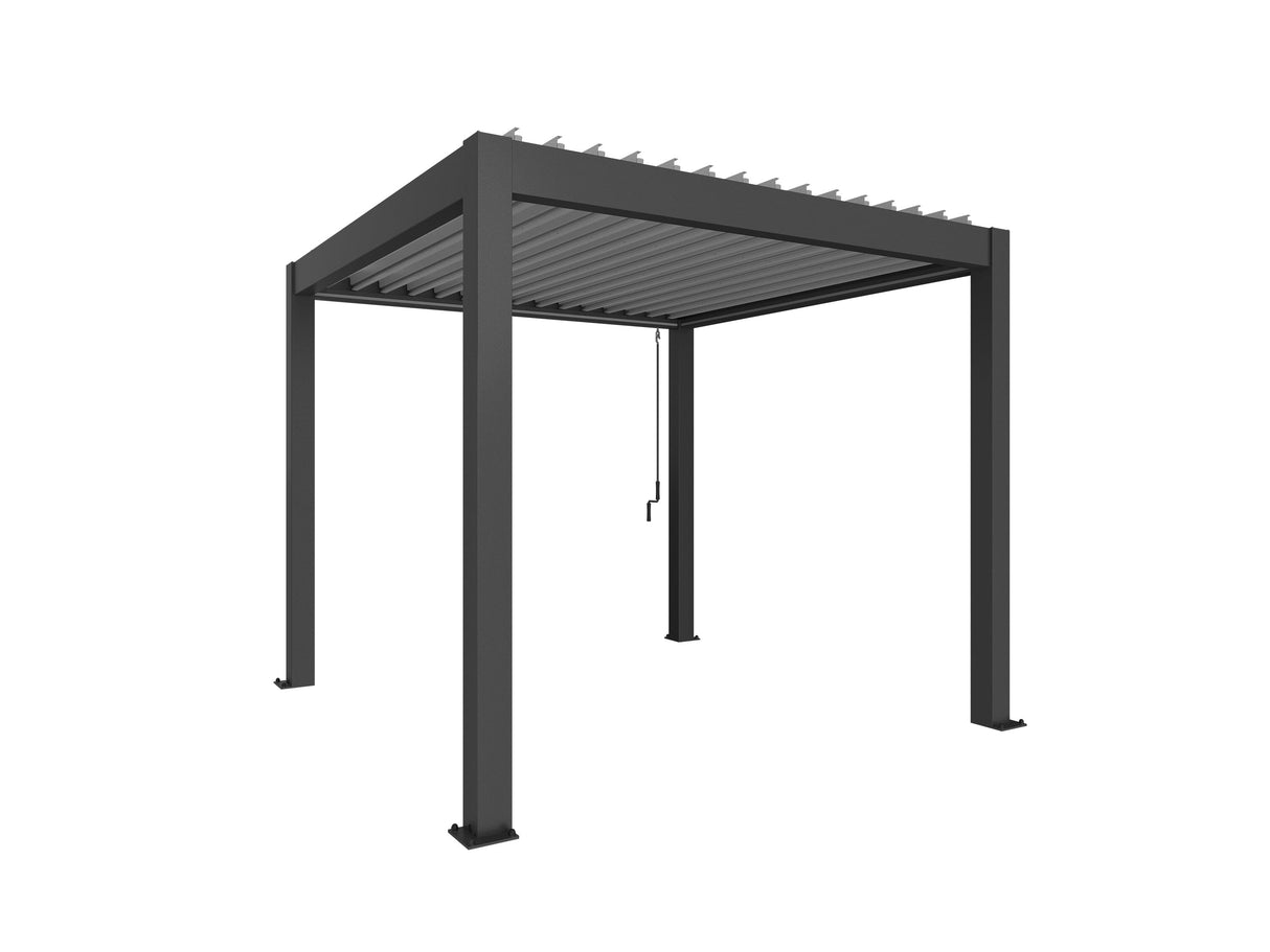 Biohort Pergola Pavillon 3x3 (312x312cm, H:255cm) Gris foncé métallique Argent métallique