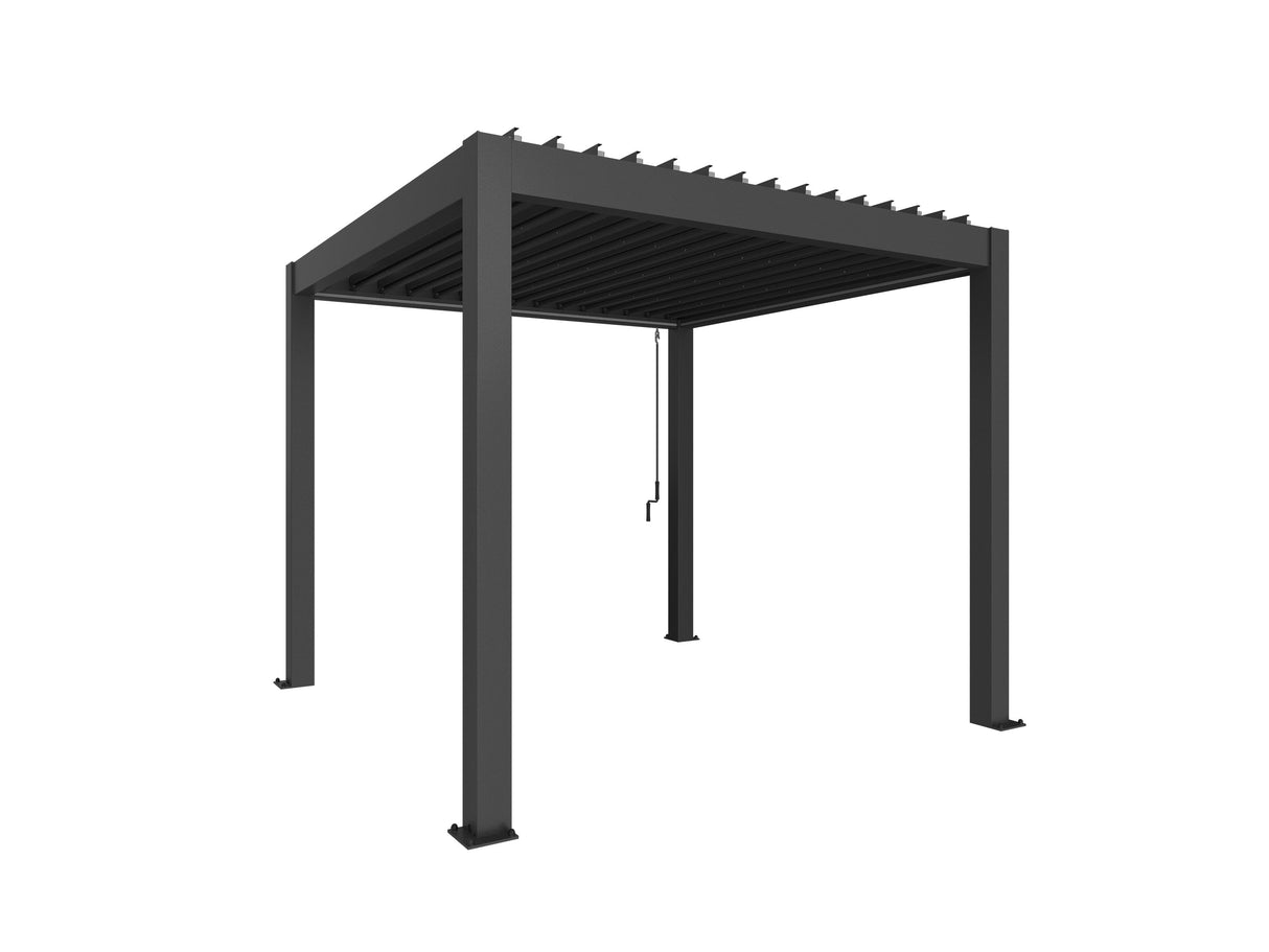Biohort Pergola Pavillon 3x3 (312x312cm, H:255cm) Gris foncé métallique Gris foncé métallique