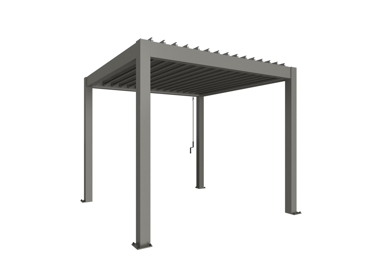 Biohort Pergola Pavillon 3x3 (312x312cm, H:255cm) Gris quartz métallique Gris quartz métallique