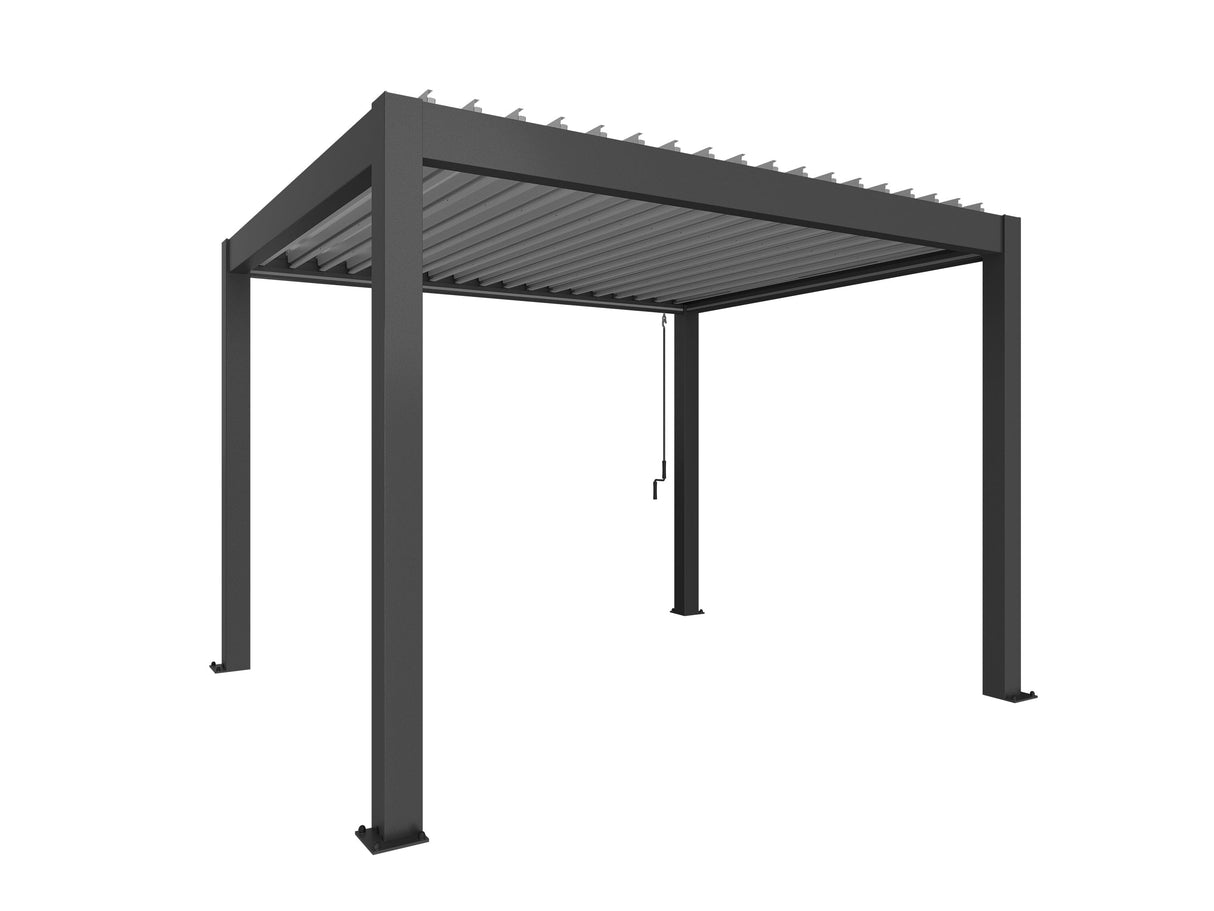 Biohort Pergola Pavillon 3x3,5 (312x367,5cm, H:255cm) Gris foncé métallique Argent métallique