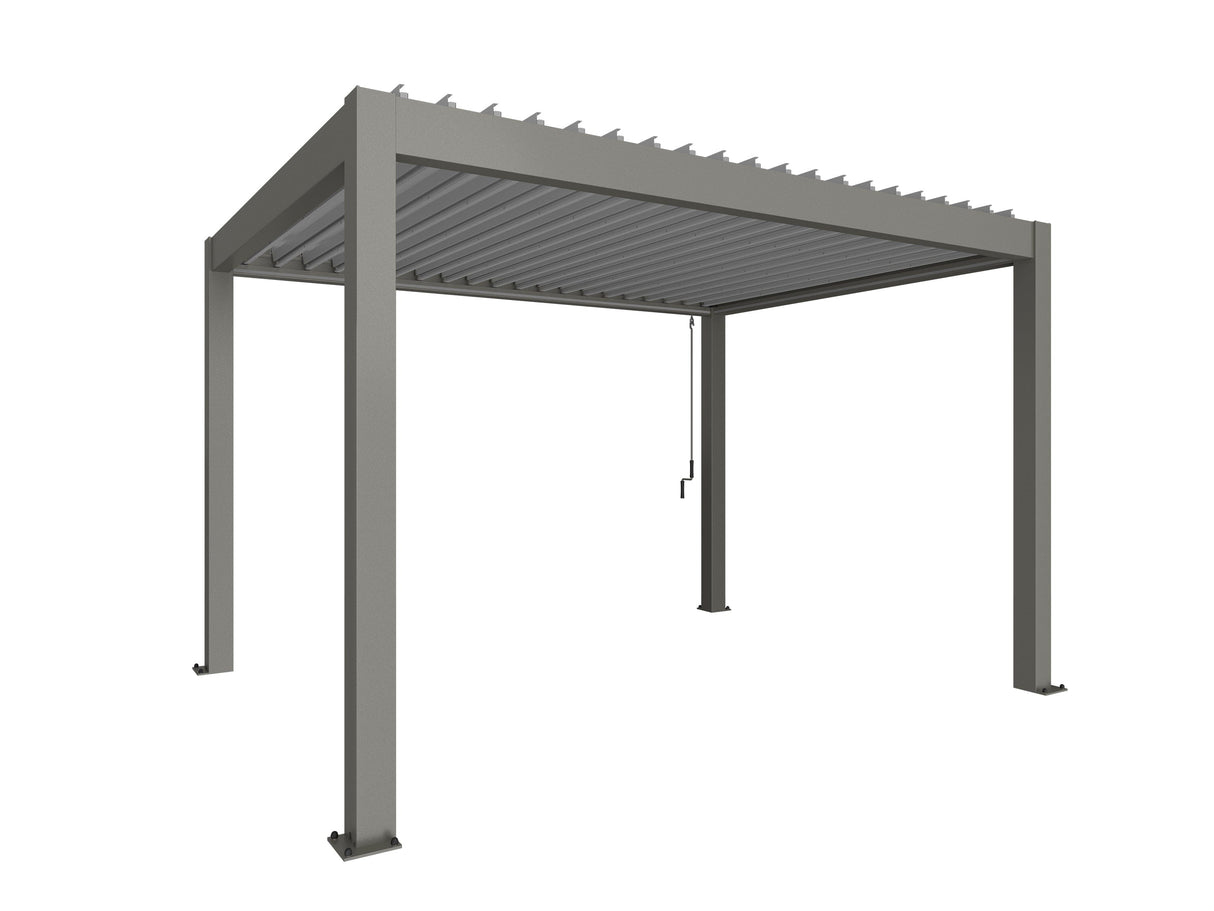 Biohort Pergola Pavillon 4x3 (404,312cm, H:255cm) Gris quartz métallique Argent métallique