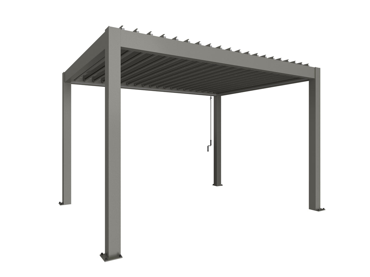 Biohort Pergola Pavillon 4x3 (404,312cm, H:255cm) Gris quartz métallique Gris quartz métallique