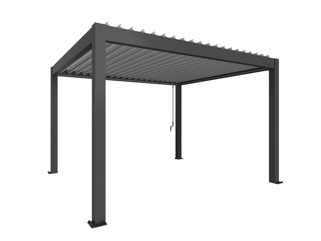 Biohort Pergola Pavillon 4x3,5 (404,5x367,5cm, H:255cm) Gris foncé métallique Argent métallique
