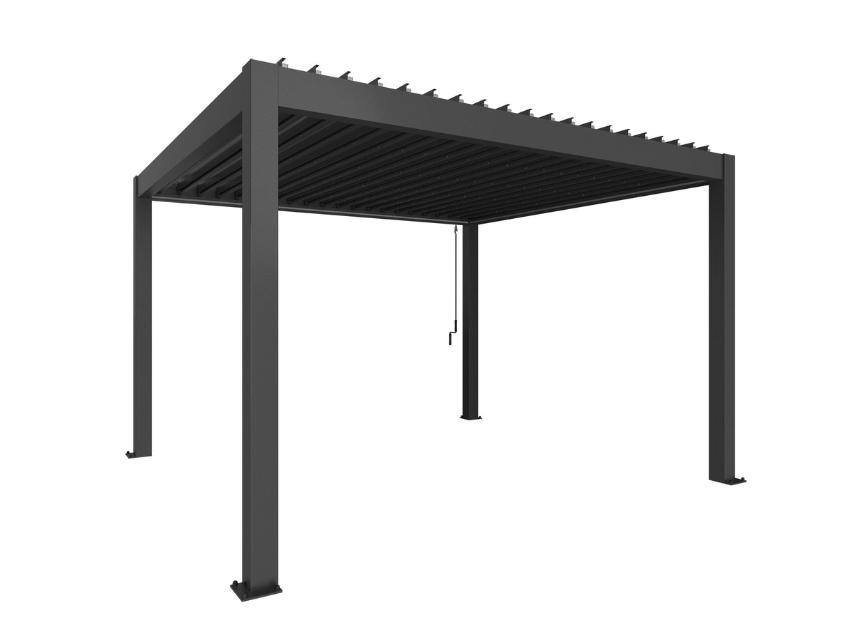 Biohort Pergola Pavillon 4x3,5 (404,5x367,5cm, H:255cm) Gris foncé métallique Gris foncé métallique