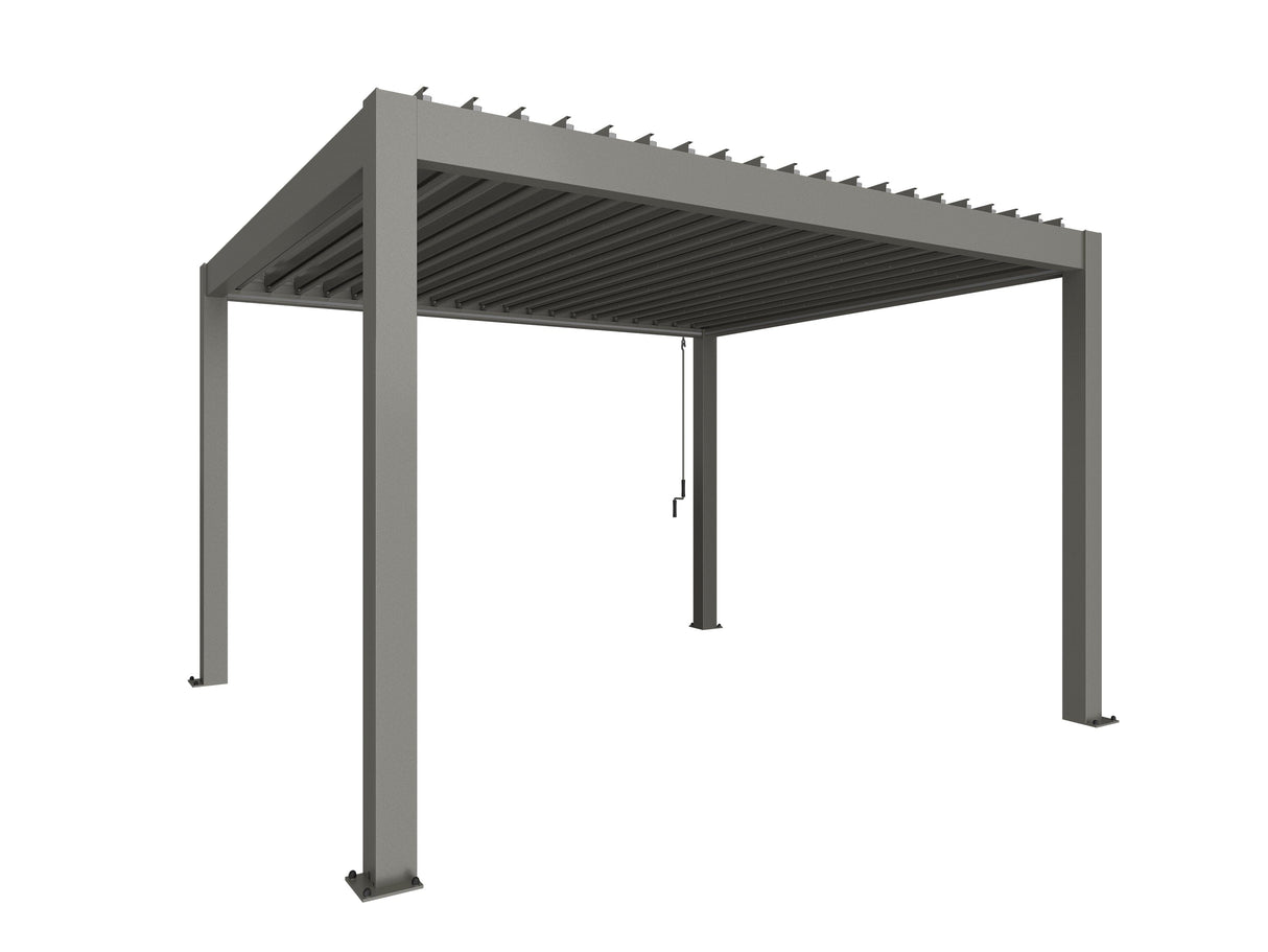 Biohort Pergola Pavillon 4x3,5 (404,5x367,5cm, H:255cm) Gris quartz métallique Gris quartz métallique