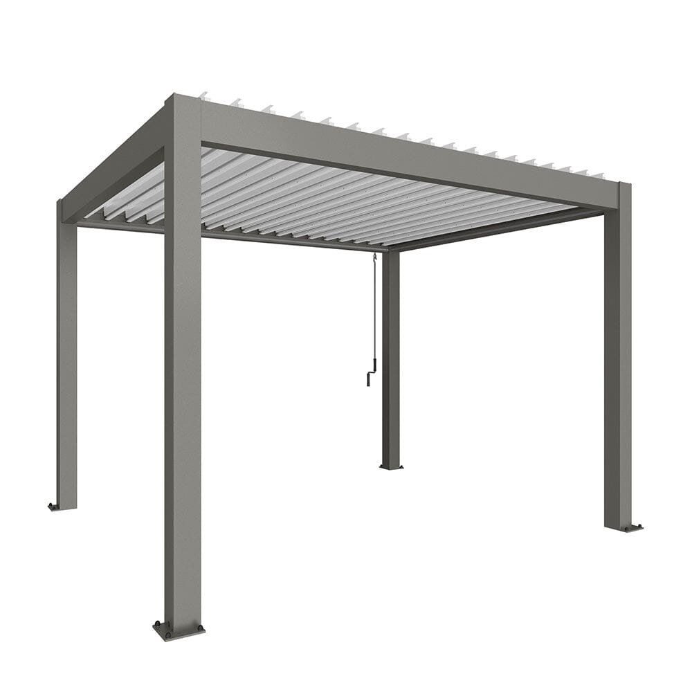 Biohort Pergola Pavillon Bioclimatique 3.5x3 (367.5x312cm H:264cm) Gris quartz métallique Blanc