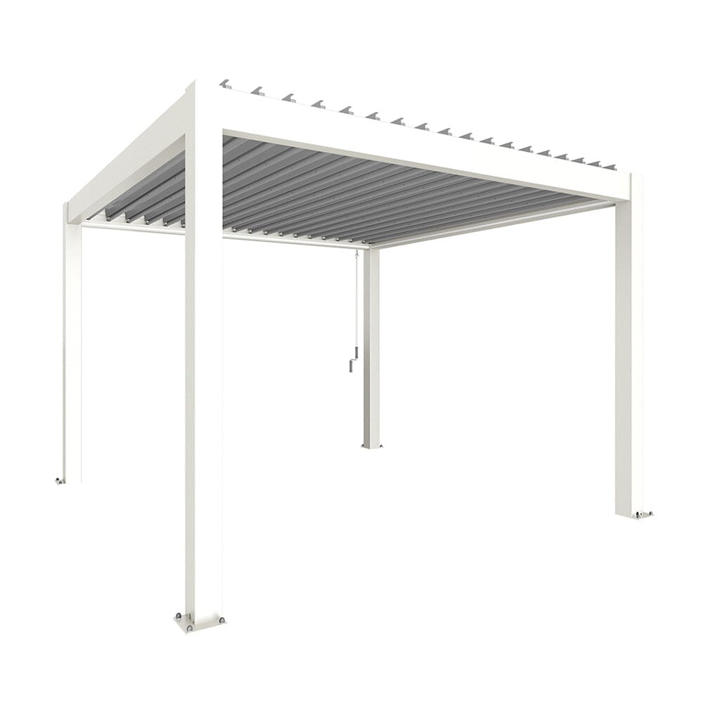 Biohort Pergola Pavillon Bioclimatique 3.5x3.5 (367.5x367.5cm H:264cm) Blanc Argent métallique