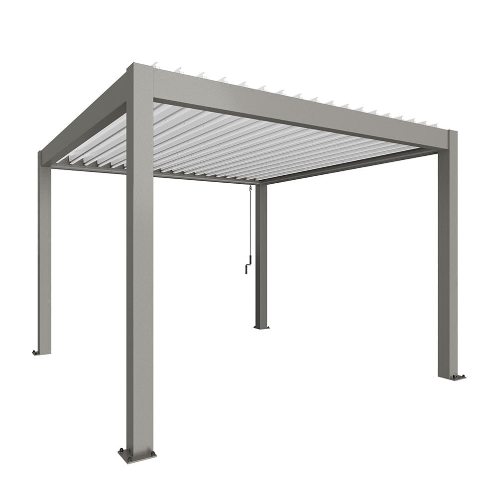Biohort Pergola Pavillon Bioclimatique 3.5x3.5 (367.5x367.5cm H:264cm) Gris quartz métallique Blanc