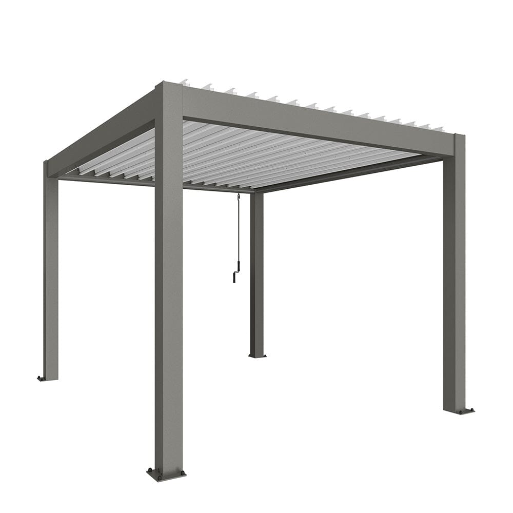 Biohort Pergola Pavillon Bioclimatique 3x3.5 (312x367.5cm H:264cm) Gris quartz métallique Blanc