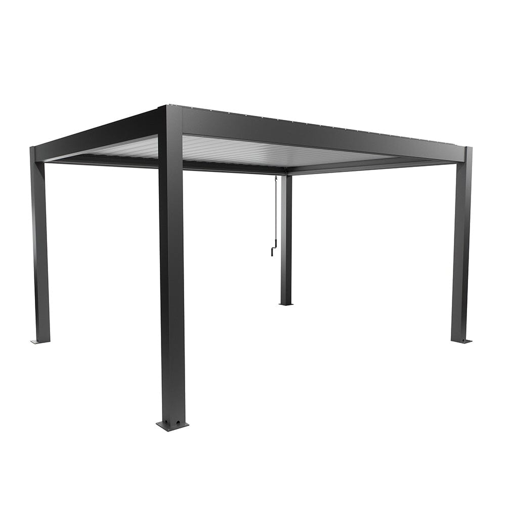 Biohort Pergola Pavillon Bioclimatique 4.5x3.5 (460x367.5cm H:264cm) Gris foncé métallique Blanc