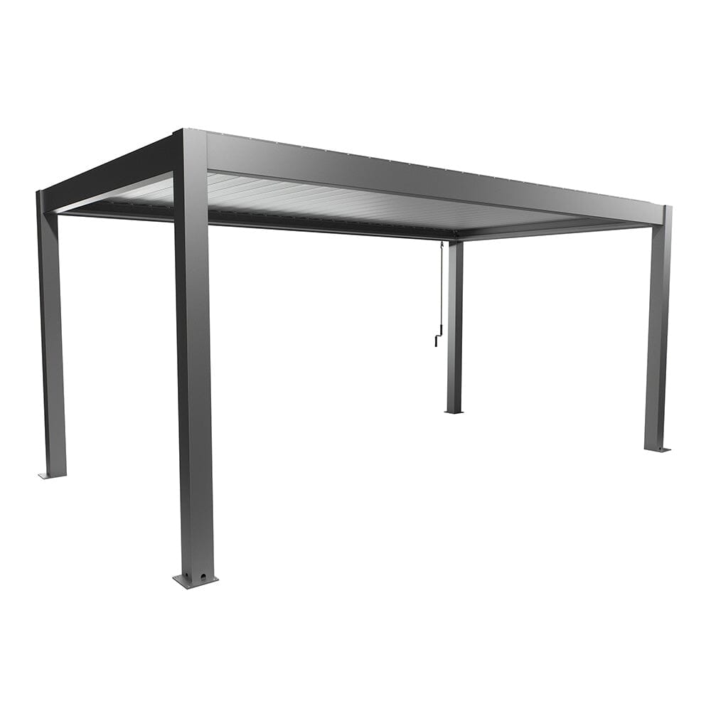 Biohort Pergola Pavillon Bioclimatique 5.5x3 (552.5x312cm H:264cm) Gris quartz métallique Argent métallique